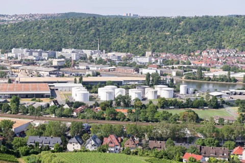 View of the oil port of Stuttgart at Nordkai