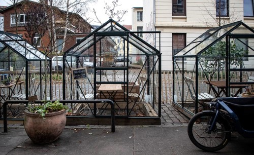 Mini restaurants for two during the Corona Pandemic in Hamburg Altona