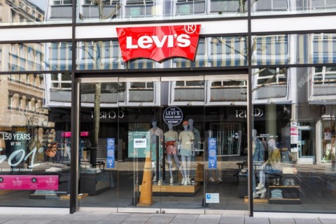 Shop Levi's brand with logo retail on Koenigstrasse in Stuttgart