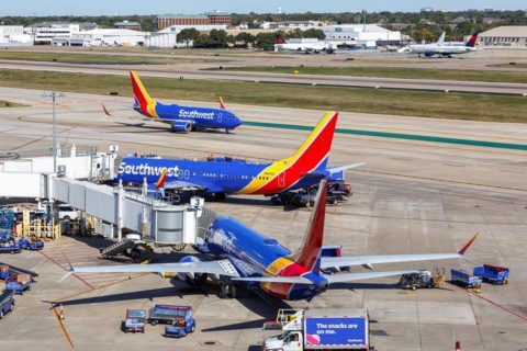 Southwest Airlines Boeing 737 aircraft at Dallas Love Field