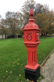 Historical fire alarm in front of Bellevue Palace in Berlin