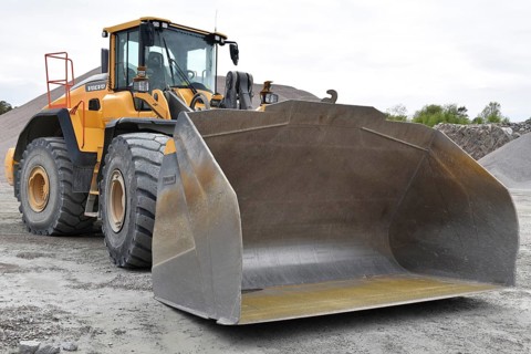 Wheel loader in a quarry in Norway