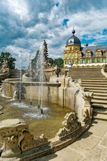 Water feature and Seehof Castle