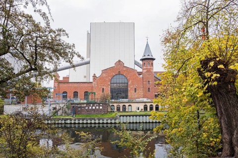 Historic facade of the Vattenfall combined heat and power plant