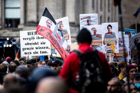 Demonstration against the reformed Infection Protection Act by Corona sceptics
