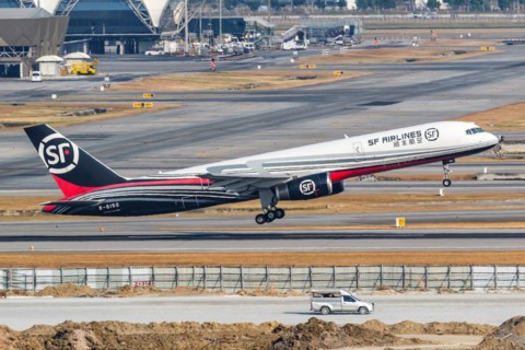 A Boeing 757-200 PCF aircraft of SF Airlines with registration number B-6150 at Bangkok Suvarnabhumi Airport