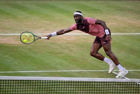Frances Tiafoe USA converts his match point to win the title