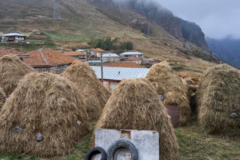Haystack in the village of Tsdo