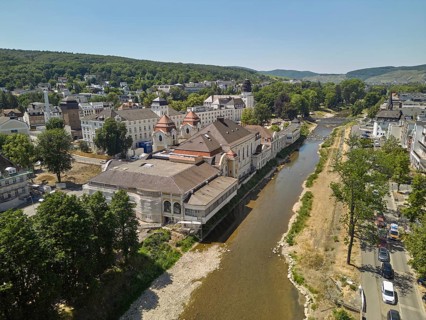 The spa district of Bad Neuenahr is still a major construction site almost two years after the flood disaster. BAd Neuenahr