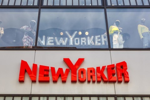 New Yorker brand shop with logo retail on Koenigstrasse in Stuttgart