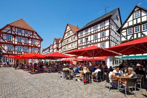 Square with people