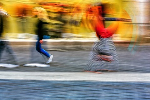Colourful clown beats a wheel