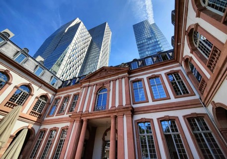 Palais Thurn und Taxis and office tower Nextower and JW Marriott Hotel