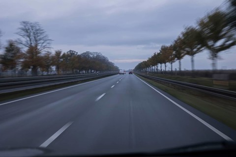 View of an motorway with little traffic