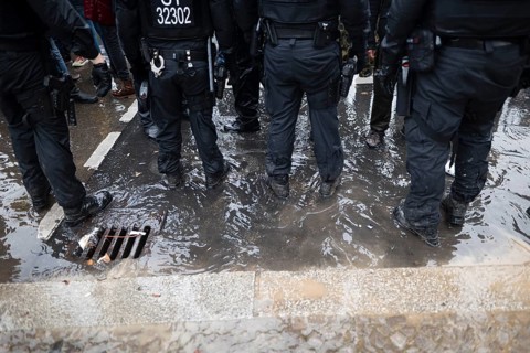 Police action against the demonstration against the reformed Infection Protection Act by Corona sceptics