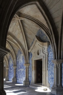 Gothic cloister decorated with azulejos