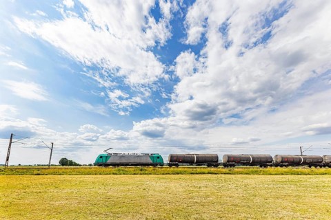 Landscape with goods train