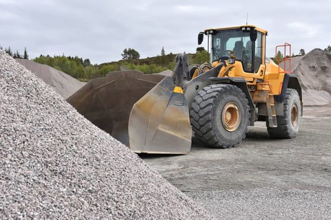 Wheel loader in a quarry in Norway