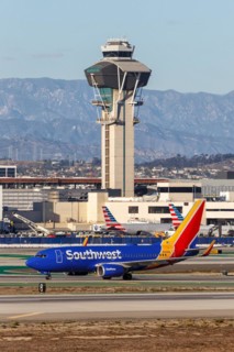 A Southwest Airlines Boeing 737-700 aircraft with registration number N7838A at Los Angeles Airport