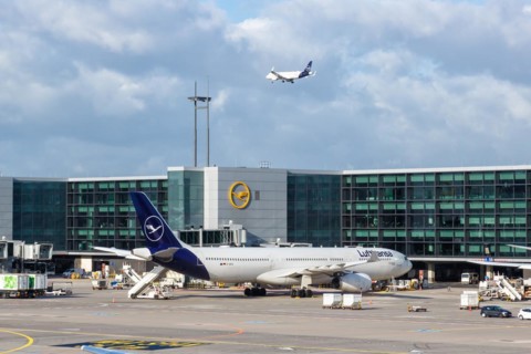 A Lufthansa Airbus A330-300 aircraft at Frankfurt Airport