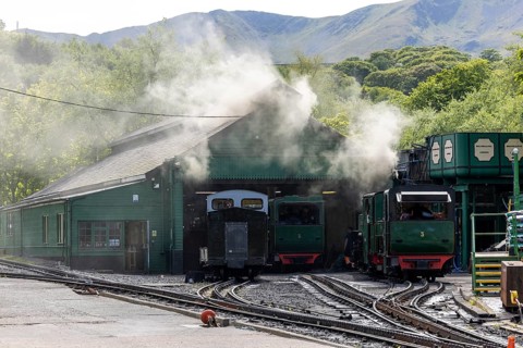 Steam Railway Pulls Into Station