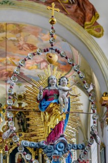 Figure of the Madonna with the Child Jesus in a Radiant Wreath