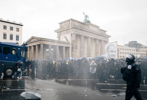 Police action against the demonstration against the reformed Infection Protection Act by Corona sceptics