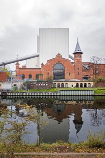 Historic facade of the Vattenfall combined heat and power plant