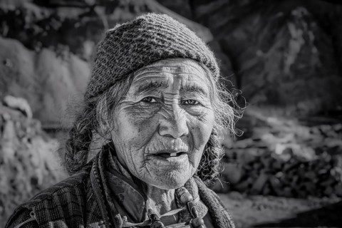 An elderly woman