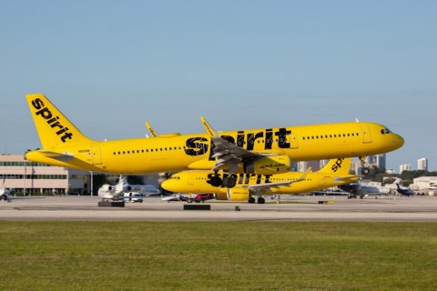 An Airbus A321 aircraft of Spirit Airlines with registration N661NK at Fort Lauderdale Airport