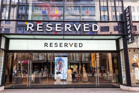 Reserved brand shop with logo retail on Koenigstrasse in Stuttgart