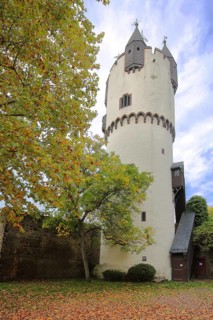 Tower keep in autumn at the castle