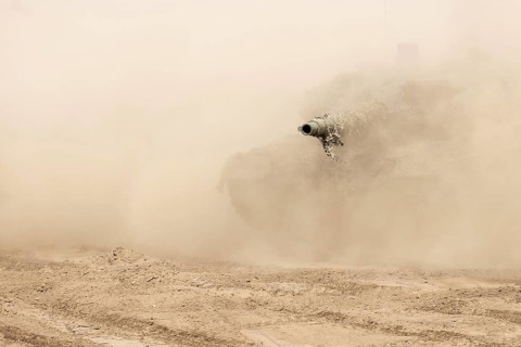 A Leopard tank 2A6 during exercise GRIFFIN STORM in Pabrade. Pabrade