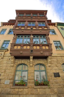 Schlundhaus built 1906 with oriel and ornaments