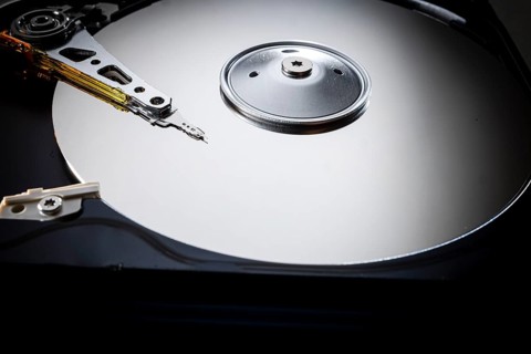 Detailed view of a computer hard disk. Berlin