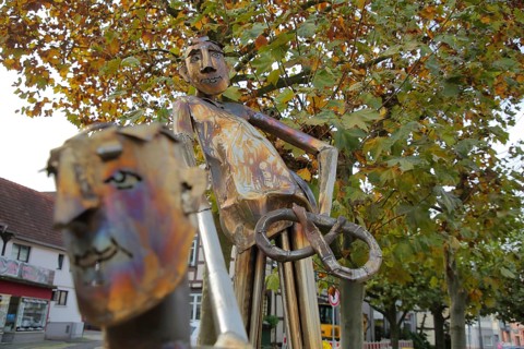 Sculpture and monument to historic baker Johann Joachim Weitzel