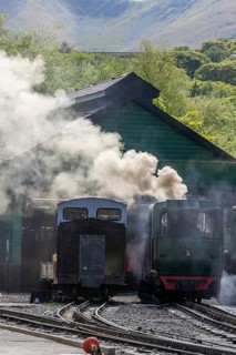 Steam Railway Pulls Into Station