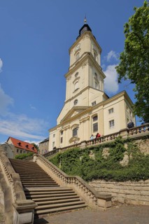 Baroque Salvator Church with staircase
