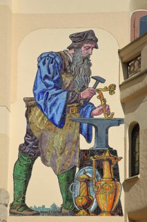 Wall mosaic Goldsmith by Wilhelm Mewes