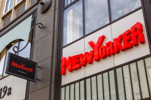 New Yorker brand shop with logo retail on Koenigstrasse in Stuttgart