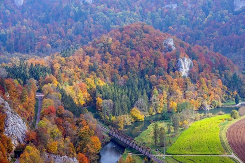 View from the Rauher Stein vantage point into the upper Danube valley