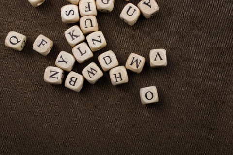 Letter cubes of Alphabet made of wood