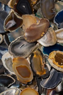 A cross section of Agate gemstone as natural mineral rock