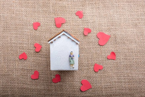 Valentine's day wording on torn paper as Love concept