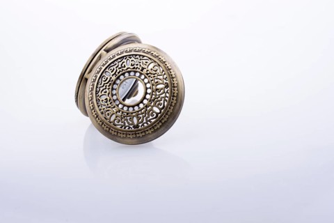 Mechanical retro styled pocket watch in view