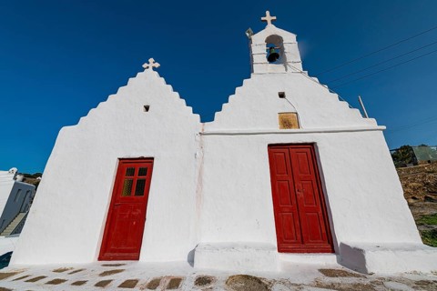 Whitewashed church