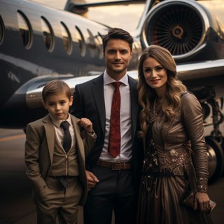 Private flying by rich people and business people in their own planes for vacation and luxury and business