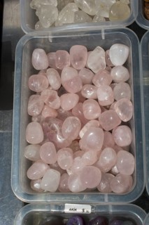 Tumbled Rose Quartz gem stone as mineral rock specimen