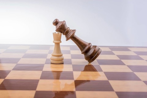 Chess board with chess pieces on it