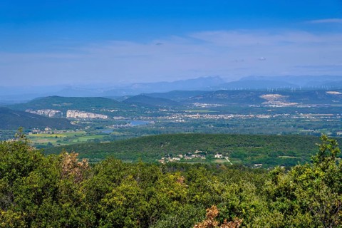 View of the Rhone Valley near Bourg Saint-Andeol